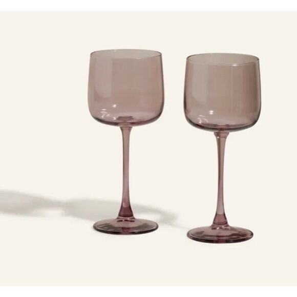 OUR PLACE Pink Tinted Wine Glasses Set Of 2 - 12 fl oz $50 Retail NEW IN BOX! - Picture 2 of 2